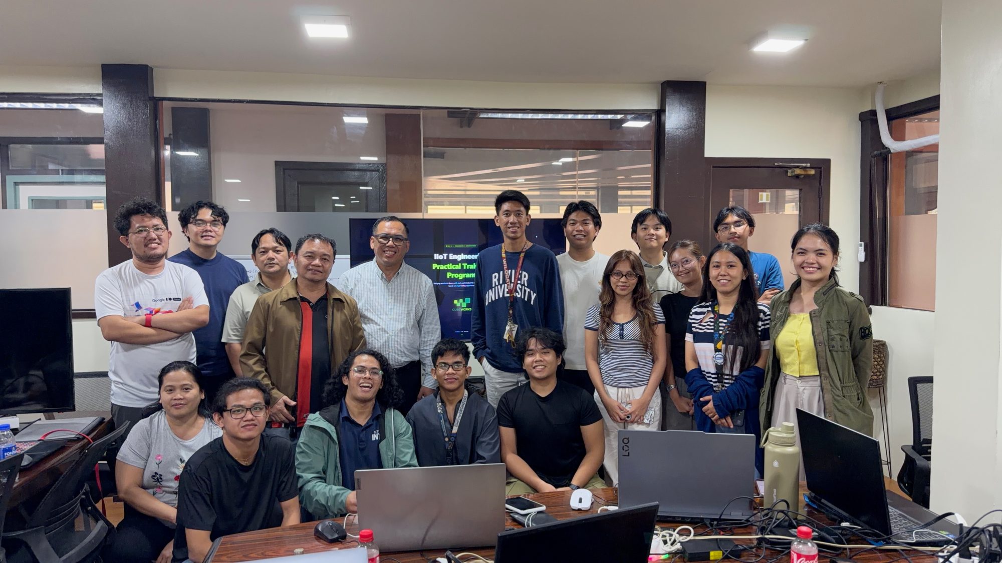 Cohort and facilitators of the Cubeworks IIoT Engineering Practical Training Program, gathered in the training room on day one