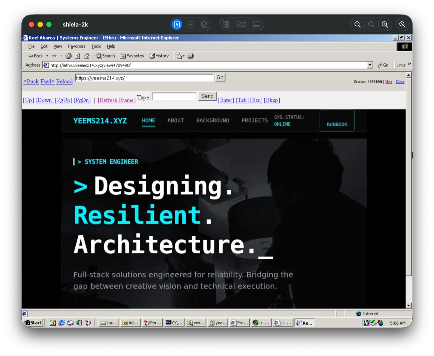 IEthru rendering modern web content for legacy browsers