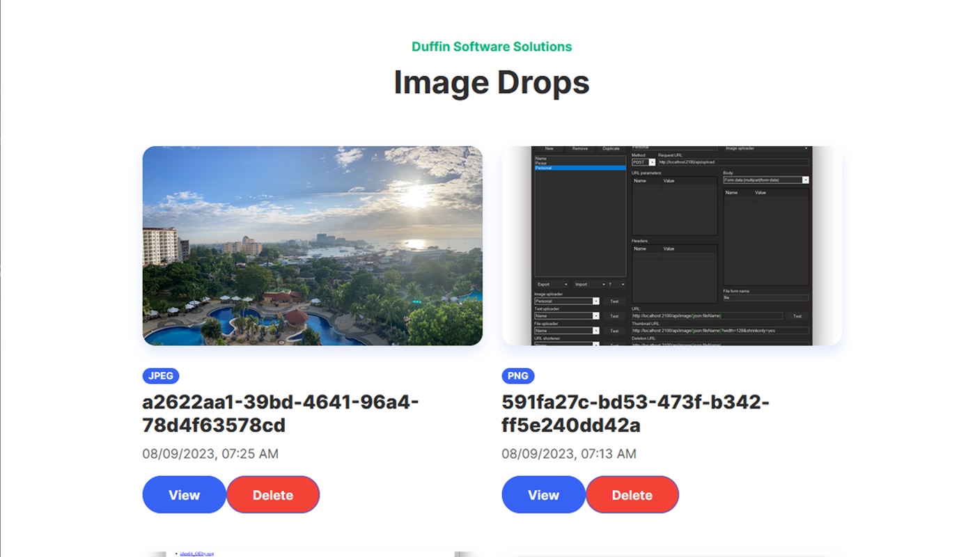 ShareX Image Server web interface